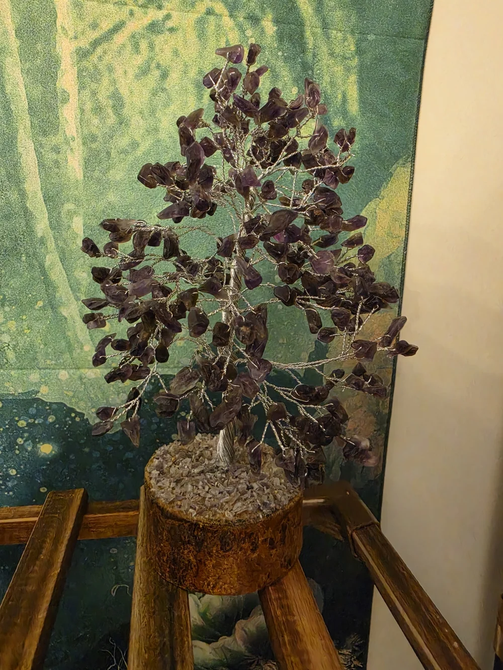 Handcrafted Amethyst Gemstone Tree in Purple
